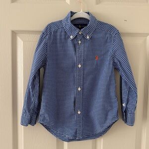 Ralph Lauren Toddler Boys Blue Gingham Button Up Shirt